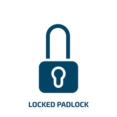 locked padlock vector icon. locked padlock, padlock, security filled icons from flat business pack concept. Isolated black glyph icon, vector illustration symbol element for web design and mobile apps