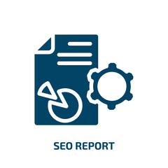 seo report vector icon. seo report, seo, business filled icons from flat marketing and seo concept. Isolated black glyph icon, vector illustration symbol element for web design and mobile apps