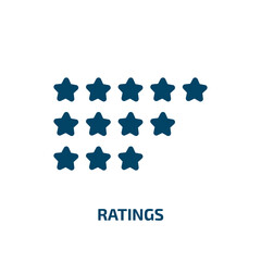 ratings vector icon. ratings, business, rating filled icons from flat customer service concept. Isolated black glyph icon, vector illustration symbol element for web design and mobile apps