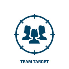 team target vector icon. team target, business, target filled icons from flat general concept. Isolated black glyph icon, vector illustration symbol element for web design and mobile apps