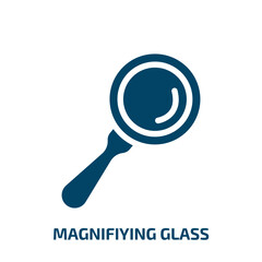 magnifiying glass vector icon. magnifiying glass, magnifying, glass filled icons from flat general concept. Isolated black glyph icon, vector illustration symbol element for web design and mobile apps