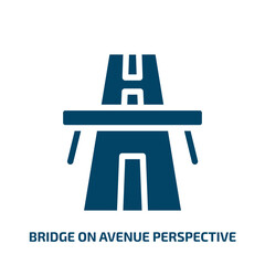 bridge on avenue perspective vector icon. bridge on avenue perspective, street, avenue filled icons from flat general concept. Isolated black glyph icon, vector illustration symbol element for web