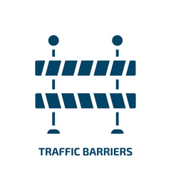 traffic barriers vector icon. traffic barriers, barrier, road filled icons from flat general concept. Isolated black glyph icon, vector illustration symbol element for web design and mobile apps