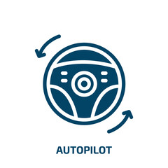 autopilot vector icon. autopilot, auto, vehicle filled icons from flat general concept. Isolated black glyph icon, vector illustration symbol element for web design and mobile apps
