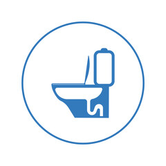 Bathroom commode toilet bowl icon | Circle version icon |
