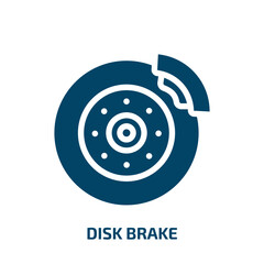 disk brake vector icon. disk brake, auto, brake filled icons from flat general concept. Isolated black glyph icon, vector illustration symbol element for web design and mobile apps