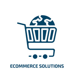ecommerce solutions vector icon. ecommerce solutions, ecommerce, commerce filled icons from flat general concept. Isolated black glyph icon, vector illustration symbol element for web design and