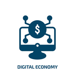 digital economy vector icon. digital economy, payment, economy filled icons from flat general concept. Isolated black glyph icon, vector illustration symbol element for web design and mobile apps