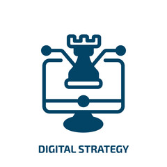 digital strategy vector icon. digital strategy, strategy, network filled icons from flat general concept. Isolated black glyph icon, vector illustration symbol element for web design and mobile apps