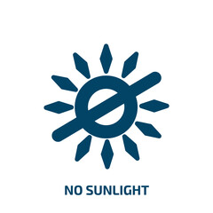 no sunlight vector icon. no sunlight, sunlight, summer filled icons from flat shipping and handly linear concept. Isolated black glyph icon, vector illustration symbol element for web design and