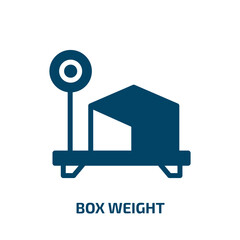 box weight vector icon. box weight, weight, cargo filled icons from flat lineal logistic concept. Isolated black glyph icon, vector illustration symbol element for web design and mobile apps