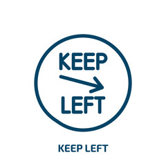 keep left vector icon. keep left, arrow, left filled icons from flat us road signs concept. Isolated black glyph icon, vector illustration symbol element for web design and mobile apps