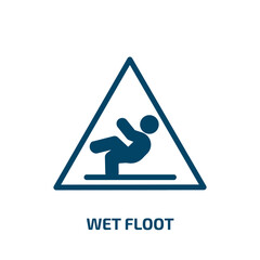 wet floot vector icon. wet floot, wet, floor filled icons from flat public services fill concept. Isolated black glyph icon, vector illustration symbol element for web design and mobile apps