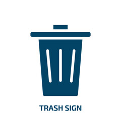 trash sign vector icon. trash sign, trash, recycle filled icons from flat public services fill concept. Isolated black glyph icon, vector illustration symbol element for web design and mobile apps