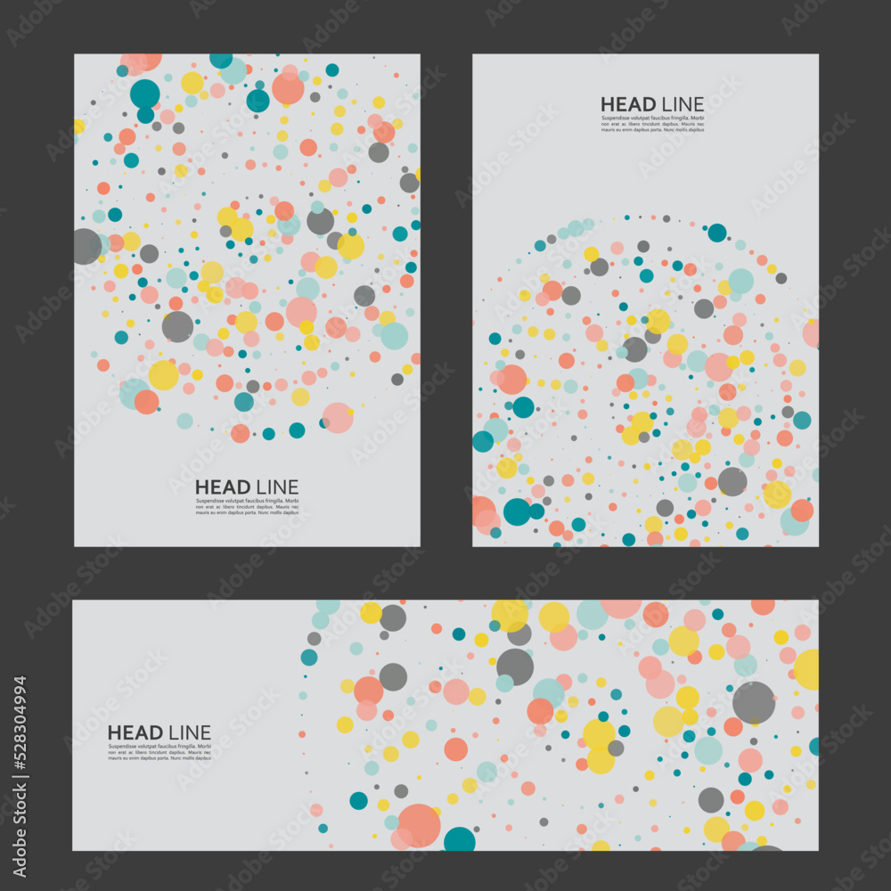 Aufkleber Vector frame design. Minimalistic line with dots color halftone. Creative element for design and business cards and annual report, invitations and brochures