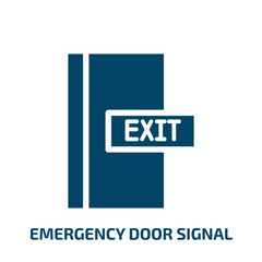 emergency door signal vector icon. emergency door signal, door, emergency filled icons from flat signals set concept. Isolated black glyph icon, vector illustration symbol element for web design and