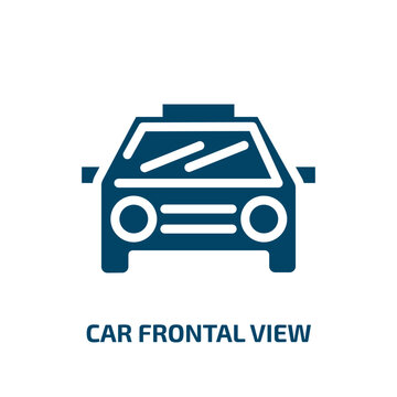car frontal view vector icon. car frontal view, motor, auto filled icons from flat signals set concept. Isolated black glyph icon, vector illustration symbol element for web design and mobile apps