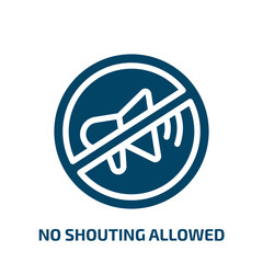 no shouting allowed vector icon. no shouting allowed, no, ban filled icons from flat swimming pool rules concept. Isolated black glyph icon, vector illustration symbol element for web design and