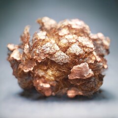A  close up of a 3d renders copper nugget