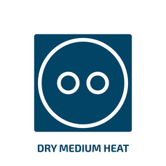 dry medium heat vector icon. dry medium heat, instructions, simple filled icons from flat laundry instructions concept. Isolated black glyph icon, vector illustration symbol element for web design and