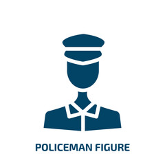 policeman figure vector icon. policeman figure, figure, police filled icons from flat poi public places concept. Isolated black glyph icon, vector illustration symbol element for web design and mobile