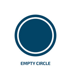 empty circle vector icon. empty circle, empty, circle filled icons from flat laundry instructions concept. Isolated black glyph icon, vector illustration symbol element for web design and mobile apps