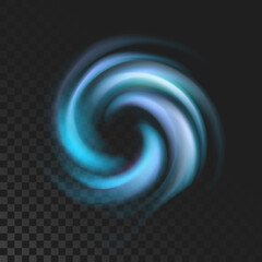 Light effect circular. Glowing spiral rotation. Whirlwinds of energy. Neon element for background, podium concept. Vector illustration