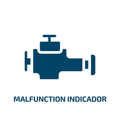 malfunction indicador vector icon. malfunction indicador, motor, crystal filled icons from flat car dashboard signals concept. Isolated black glyph icon, vector illustration symbol element for web