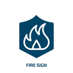 fire sign vector icon. fire sign, fire, protection filled icons from flat safety concept. Isolated black glyph icon, vector illustration symbol element for web design and mobile apps