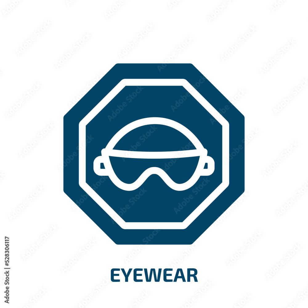 Wall mural eyewear vector icon. eyewear, technology, wear filled icons from flat health and safety concept. Isolated black glyph icon, vector illustration symbol element for web design and mobile apps