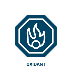oxidant vector icon. oxidant, environment, gas filled icons from flat health and safety concept. Isolated black glyph icon, vector illustration symbol element for web design and mobile apps