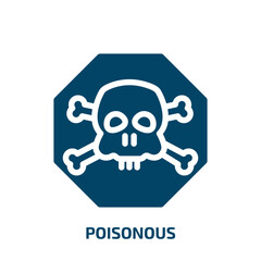 poisonous vector icon. poisonous, poison, danger filled icons from flat health and safety concept. Isolated black glyph icon, vector illustration symbol element for web design and mobile apps