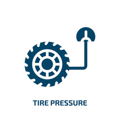 tire pressure vector icon. tire pressure, tire, pressure filled icons from flat racing concept. Isolated black glyph icon, vector illustration symbol element for web design and mobile apps