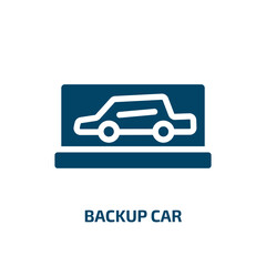 backup car vector icon. backup car, backup, car filled icons from flat racing concept. Isolated black glyph icon, vector illustration symbol element for web design and mobile apps