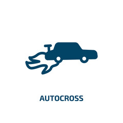 autocross vector icon. autocross, auto, motorsport filled icons from flat racing concept. Isolated black glyph icon, vector illustration symbol element for web design and mobile apps