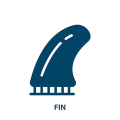 fin vector icon. fin, sea, swimming filled icons from flat surf concept. Isolated black glyph icon, vector illustration symbol element for web design and mobile apps