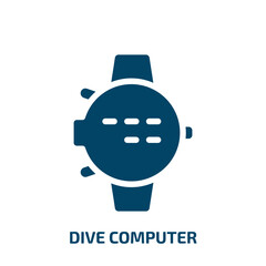 dive computer vector icon. dive computer, diving, equipment filled icons from flat diving concept. Isolated black glyph icon, vector illustration symbol element for web design and mobile apps