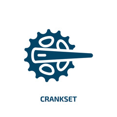 crankset vector icon. crankset, wheel, equipment filled icons from flat bicycle racing concept. Isolated black glyph icon, vector illustration symbol element for web design and mobile apps