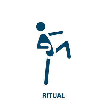 ritual vector icon. ritual, tradition, religion filled icons from flat thai boxing concept. Isolated black glyph icon, vector illustration symbol element for web design and mobile apps