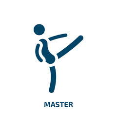 master vector icon. master, education, college filled icons from flat martial arts concept. Isolated black glyph icon, vector illustration symbol element for web design and mobile apps
