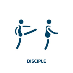 disciple vector icon. disciple, student, education filled icons from flat martial arts concept. Isolated black glyph icon, vector illustration symbol element for web design and mobile apps