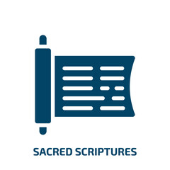 sacred scriptures vector icon. sacred scriptures, religious, faith filled icons from flat martial arts concept. Isolated black glyph icon, vector illustration symbol element for web design and mobile