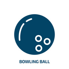 Obraz premium bowling ball vector icon. bowling ball, game, ball filled icons from flat sport concept. Isolated black glyph icon, vector illustration symbol element for web design and mobile apps