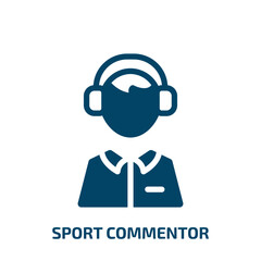 sport commentor vector icon. sport commentor, sport, training filled icons from flat sports concept. Isolated black glyph icon, vector illustration symbol element for web design and mobile apps