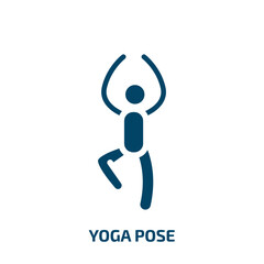 yoga pose vector icon. yoga pose, pose, yoga filled icons from flat sport fitness concept. Isolated black glyph icon, vector illustration symbol element for web design and mobile apps