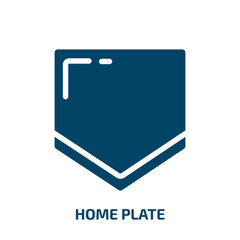 home plate vector icon. home plate, collection, plate filled icons from flat baseball concept. Isolated black glyph icon, vector illustration symbol element for web design and mobile apps