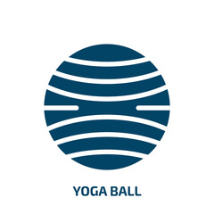 yoga ball vector icon. yoga ball, yoga, fitness filled icons from flat gym equipment concept. Isolated black glyph icon, vector illustration symbol element for web design and mobile apps