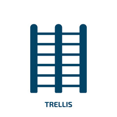 trellis vector icon. trellis, decorative, backdrop filled icons from flat gym equipment concept. Isolated black glyph icon, vector illustration symbol element for web design and mobile apps