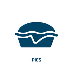 pies vector icon. pies, pie, chart filled icons from flat fisherman concept. Isolated black glyph icon, vector illustration symbol element for web design and mobile apps
