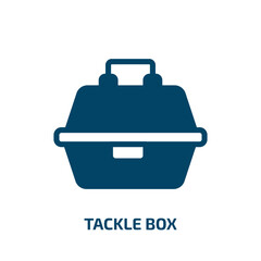 tackle box vector icon. tackle box, box, tackle filled icons from flat fisherman concept. Isolated black glyph icon, vector illustration symbol element for web design and mobile apps